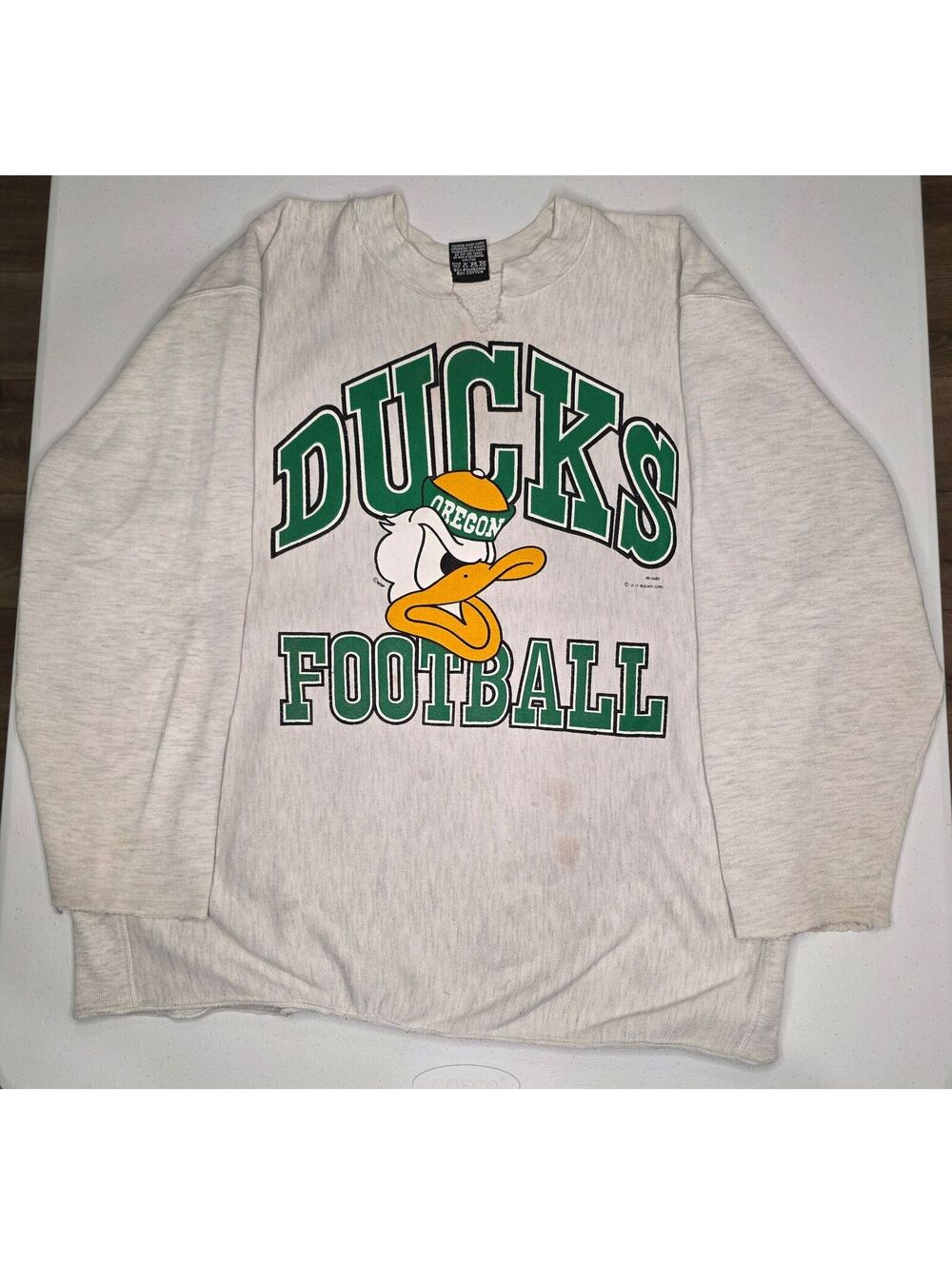 90s NCAA Oregon Ducks Football Chopped Crewneck